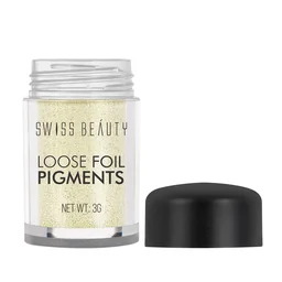 Swiss Beauty Shade 01 Loose Foil Pigment Eyeshadow 3g | High-Intensity Shimmer | Metallic Finish | Ultra-Pigmented, Long-Lasting & Blendable | Use Wet or Dry for Bold Eye Looks