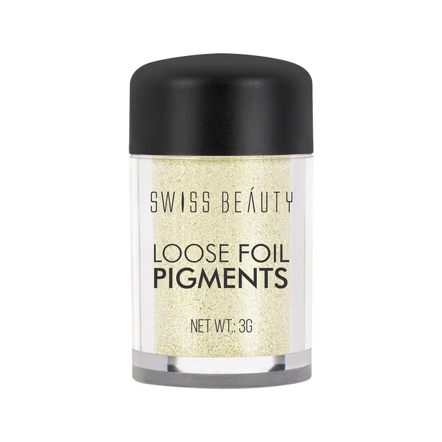Swiss Beauty Shade 01 Loose Foil Pigment Eyeshadow 3g | High-Intensity Shimmer | Metallic Finish | Ultra-Pigmented, Long-Lasting & Blendable | Use Wet or Dry for Bold Eye Looks
