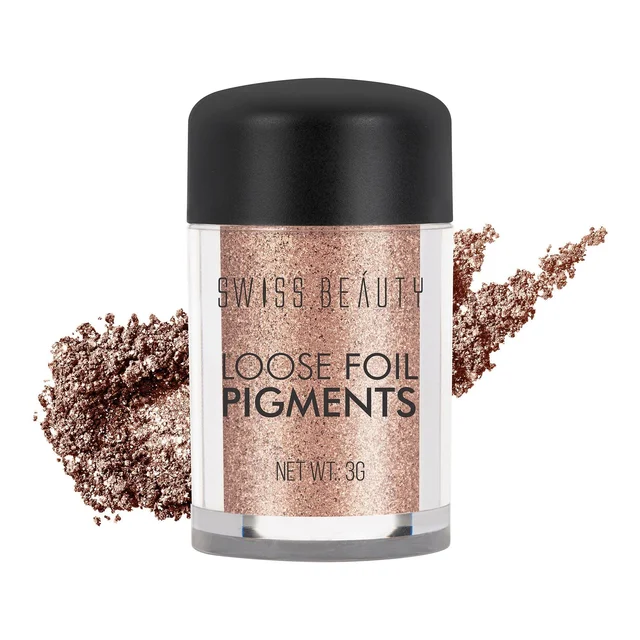 Swiss Beauty Shade 06 Loose Foil Pigment Eyeshadow 3g | High-Intensity Shimmer | Metallic Finish | Ultra-Pigmented, Long-Lasting & Blendable | Use Wet or Dry for Bold Eye Looks