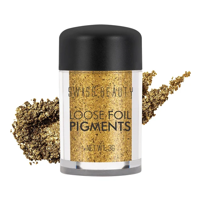 Swiss Beauty Shade 08 Loose Foil Pigment Eyeshadow 3g | High-Intensity Shimmer | Metallic Finish | Ultra-Pigmented, Long-Lasting & Blendable | Use Wet or Dry for Bold Eye Looks