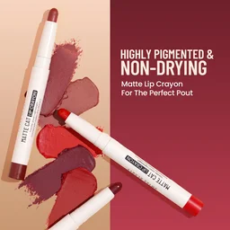 Swiss Beauty Matte Cat Lip Crayon 03 Brick Shell with Vitamin E & Jojoba Oil | Highly Pigmented | Matte Finish & 8 Hour Stay | Smudge-proof & waterproof