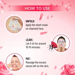 Swiss Beauty Skin tightening Sheet Mask 20ml | with Rose & Collagen | Serum-infused sheet mask | For Hydrating and youthful glowing skin | Maintain Skin Elasticity | Radiant skin mask | 20ml