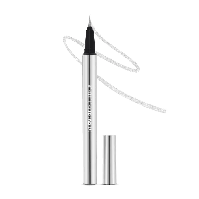 Swiss Beauty Sparkle Silver Pencil Eye Sparkle Sketch Eyeliner | Waterproof, Smudge-Proof, Long-Lasting & Quick-Drying | Intense Glittery Silver for Bold Eye Looks