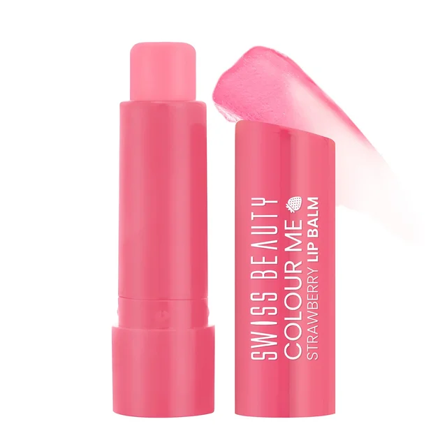 Swiss Beauty Strawberry Slush Colour Me Lip Balm with 12-hour hydration & SPF 15 | Long-Lasting & Glossy Finish | Heals dry & Chapped lips | Shea Butter & Vitamin E