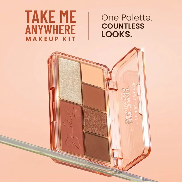 Swiss Beauty Take Me Anywhere Makeup Kit, Beach Vacay 01 | Multi-Use Eyeshadow, Blush & Highlighter Palette | Travel-Friendly Makeup Kit for Women