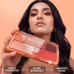 Swiss Beauty Take Me Anywhere Makeup Kit, Beach Vacay 01 | Multi-Use Eyeshadow, Blush & Highlighter Palette | Travel-Friendly Makeup Kit for Women