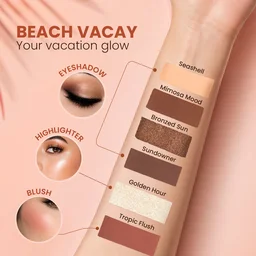 Swiss Beauty Take Me Anywhere Makeup Kit, Beach Vacay 01 | Multi-Use Eyeshadow, Blush & Highlighter Palette | Travel-Friendly Makeup Kit for Women