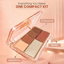 Swiss Beauty Take Me Anywhere Makeup Kit, City Staycay 02 | Multi-Use Eyeshadow, Blush & Highlighter Palette | Travel-Friendly Compact Makeup Kit for Women