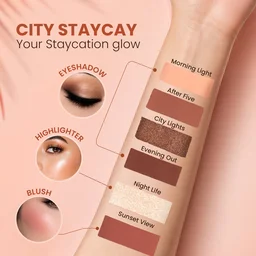 Swiss Beauty Take Me Anywhere Makeup Kit, City Staycay 02 | Multi-Use Eyeshadow, Blush & Highlighter Palette | Travel-Friendly Compact Makeup Kit for Women