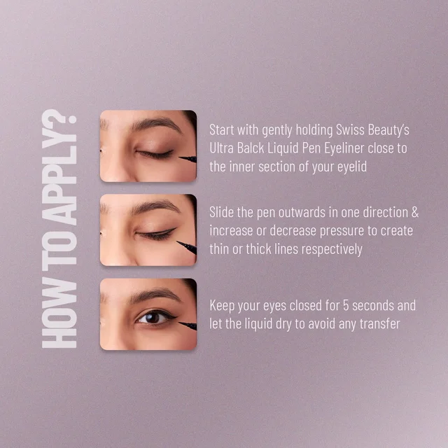Swiss Beauty Ultra Black Liquid Pen Eyeliner 0.8ml | Long Lasting