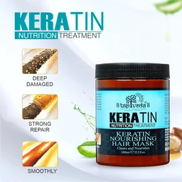Tapveda Keratin Treatment Fresh Hair Spa Mask 1000ml | Deep Nourishment for Dry, Frizzy & Color-Damaged Hair | Repair, Strength & Growth Care