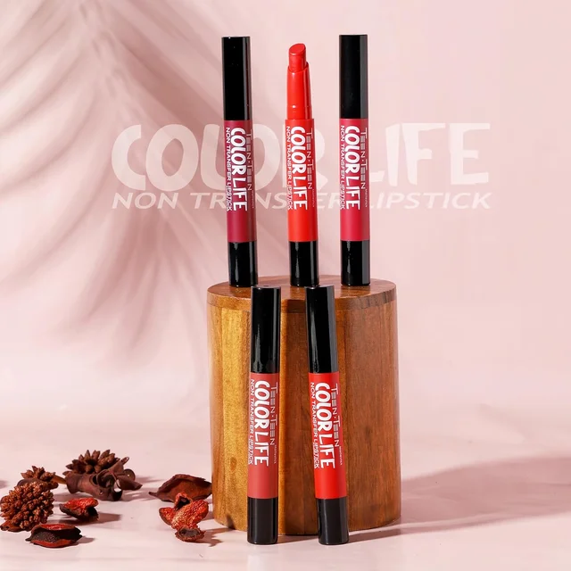 Teen Teen Color Life Nontransferable lipstick 2gm with M16 Ruby Red Shade | Matte Crayon Finish | Long lasting & waterproof | Keep Hydrating & Moisturizing