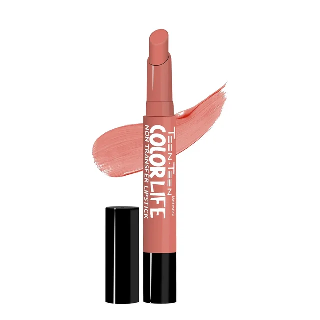 Teen Teen Color Life Nontransferable lipstick 2gm with M24 Warm Peach Shade| Matte Crayon Finish | Long lasting & waterproof | Keep Hydrating & Moisturizing