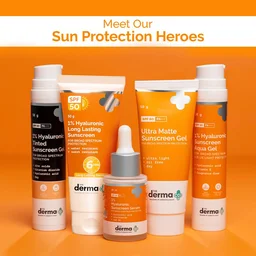 The Derma Co 1% Hyaluronic Long Lasting Sunscreen 50g SPF 50 PA++++ with Hyaluronic Acid & Vitamin E | Broad Spectrum, Water & Sweat Resistant Sun Protection