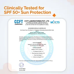 The Derma Co 1% Hyaluronic Moisturizing Sunscreen Body Lotion 200ml SPF 50 PA++++ | 5% Niacinamide & 3% Glycerin | Broad Spectrum UVA/UVB | No White Cast