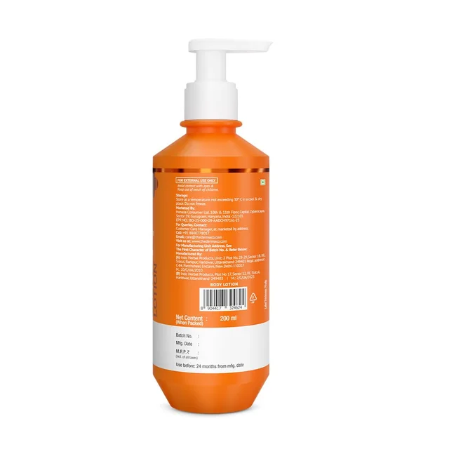 The Derma Co 1% Hyaluronic Moisturizing Sunscreen Body Lotion 200ml SPF 50 PA++++ | 5% Niacinamide & 3% Glycerin | Broad Spectrum UVA/UVB | No White Cast