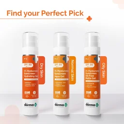 The Derma Co 1% Hyaluronic Sunscreen 50g Oil-Free Matte Gel SPF 50 PA++++ | For Oily & Acne-Prone Skin | No White Cast | Broad Spectrum & Blue Light Protection