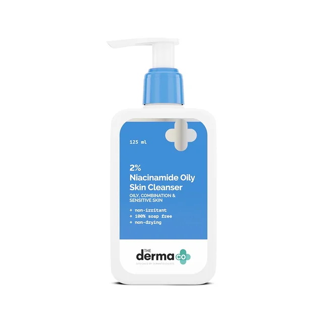 Derma Co The Derma Co 2% Niacinamide Oily Skin Cleanser 125ml | for Sensitive, Oily & Combination Skin | Non-Irritant | 100% Soap-Free | Non-Drying | Acne-Prone Skin | Oil Control | Pore Minimizing & Hydration