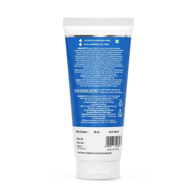 The Derma Co 2% Salicylic Acid Gel Face Wash 100ml | For Oily Skin | With Salicylic Acid & Witch Hazel | Helps Treat Active Acne, Unclog Pores & Control Oil