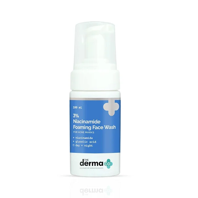 The Derma Co 3% Niacinamide Foaming Face Wash 100ml for Acne Marks | Gentle Foaming Cleanser for Daily Face Care | Helps Cleanse, Refresh & Improve Skin Appearance