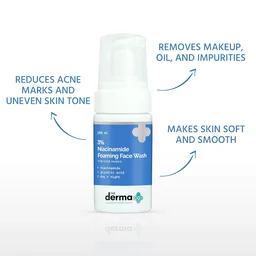 The Derma Co 3% Niacinamide Foaming Face Wash 100ml for Acne Marks | Gentle Foaming Cleanser for Daily Face Care | Helps Cleanse, Refresh & Improve Skin Appearance