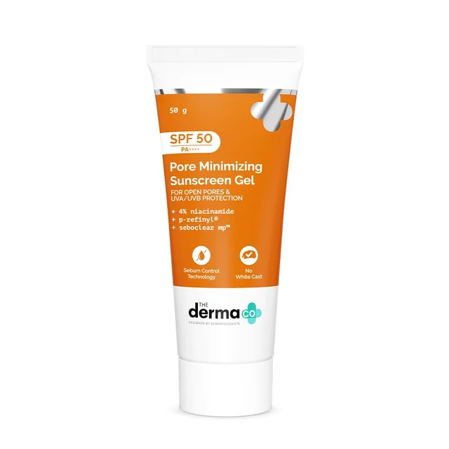 The Derma Co Pore Minimizing Priming Sunscreen 50g SPF 50 PA+++ | For Open Pores | Smooth Priming Texture | Broad Spectrum UVA/UVB Protection | Daily Face Sunscreen