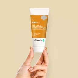 The Derma Co Ultra Matte Sunscreen Gel 50g SPF 60 | Matte Finish Sunscreen for All Skin Types | Helps Protect Skin from Sun Damage, UVA & UVB Rays
