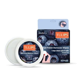 Tulips Nail Polish Remover Wipes | Acetone-Free |Pre-Moistened, Convenient & Gentle | Green Apple, Blueberry & Lavender Scents