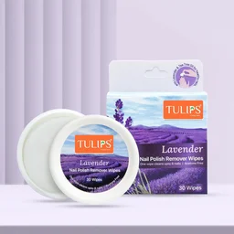Tulips Nail Polish Remover Wipes | Acetone-Free |Pre-Moistened, Convenient & Gentle | Green Apple, Blueberry & Lavender Scents