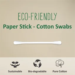 Tulips Eco-Friendly Cotton Ear Buds 200 Sticks (400 Tips) | Biodegradable, Soft & Safe | 100% Pure Cotton | Gentle on Skin | Ideal for Daily Use