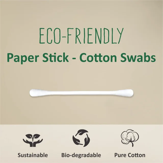 Tulips Eco-Friendly Cotton Ear Buds 200 Sticks (400 Tips) | Biodegradable, Soft & Safe | 100% Pure Cotton | Gentle on Skin | Ideal for Daily Use