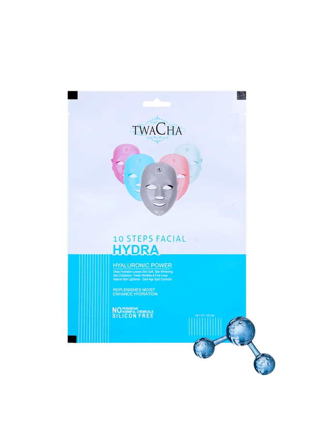 Twacha 10 Steps Facial Kit Hydra Hyaluronic Power | Deep Hydration & Radiance Boost | With Hyaluronic Acid & Niacinamide | Brightens, Nourishes & Revitalizes All Skin Types