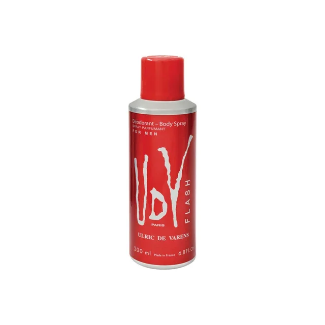 UDV Paris Ulric De Varens Flash Deodorant Body Spray 200ml | Refreshing Fragrance | Long-Lasting Freshness | Everyday Body Spray | Elegant Deodorant for Men