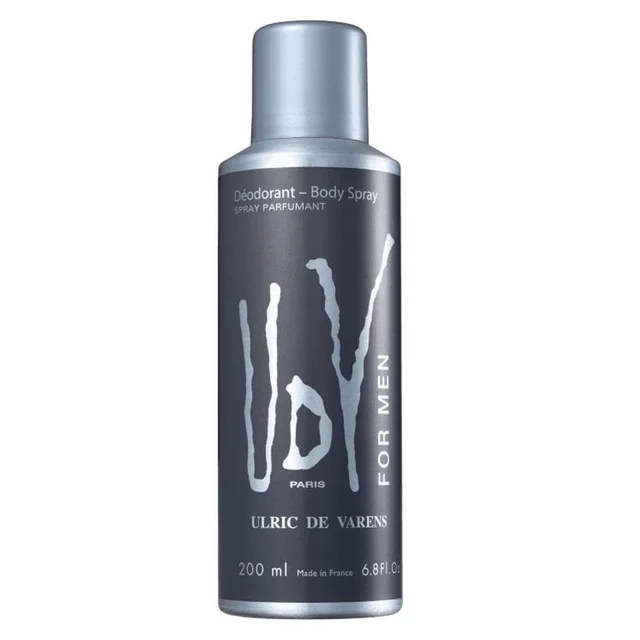 UDV Paris Ulric De Varens for Men Deodorant Body Spray 200ml | Refreshing Fragrance | Long-Lasting Fresh Feel | Daily Grooming Spray for Men | Elegant Men's Deodorant