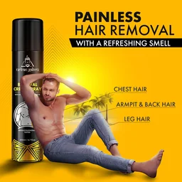 Urbangabru Hair Removal Spray 200ml | Painless Body Hair Removal for Men | Removes Hair in 3-5 Minutes | Suitable for Chest, Back, Legs & Underarms
