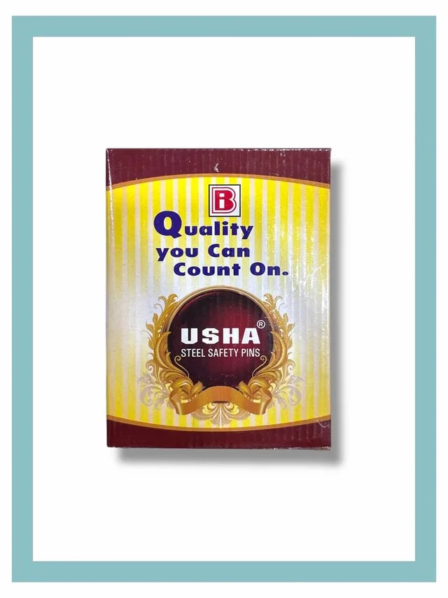 USHA Usha Steel Safety Pin | Strong Stainless Steel Rust-Resistant Pins for Saree, Sewing, Crafts & Daily Clothing Use | Durable Smooth Finish