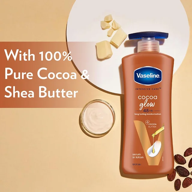 Vaseline Cocoa Glow Serum In Lotion 400ml with 100% Pure Cocoa & Shea Butter | Deep Moisturizing Serum Lotion for Glowing, Soft & Smooth Skin
