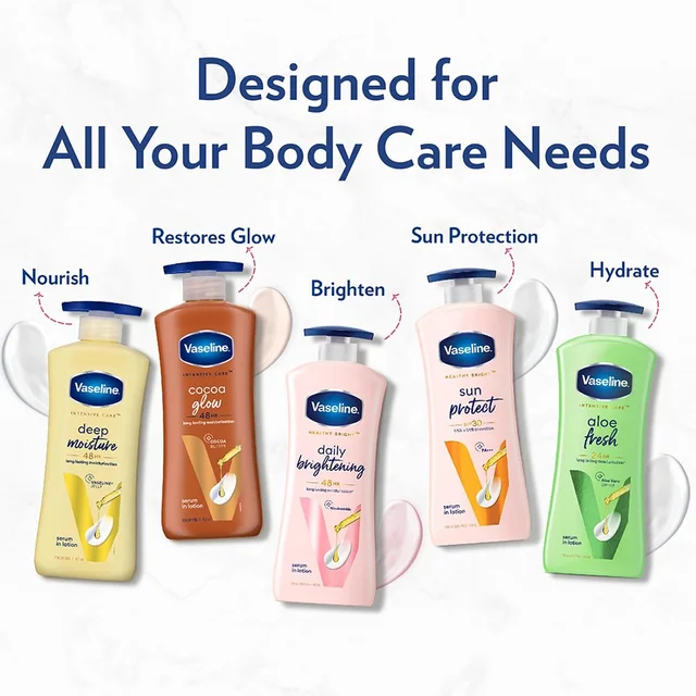 Vaseline Cocoa Glow Serum In Lotion 400ml with 100% Pure Cocoa & Shea Butter | Deep Moisturizing Serum Lotion for Glowing, Soft & Smooth Skin