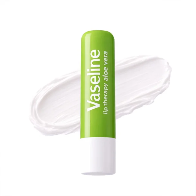 Vaseline Lip Care Aloe Vera Lip Balm Stick 4.8g | Up to 48Hr Moisturization | With Aloe Extract & Petroleum Jelly | Made in South Korea