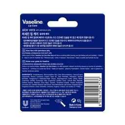 Vaseline Lip Care Aloe Vera Lip Balm Stick 4.8g | Up to 48Hr Moisturization | With Aloe Extract & Petroleum Jelly | Made in South Korea
