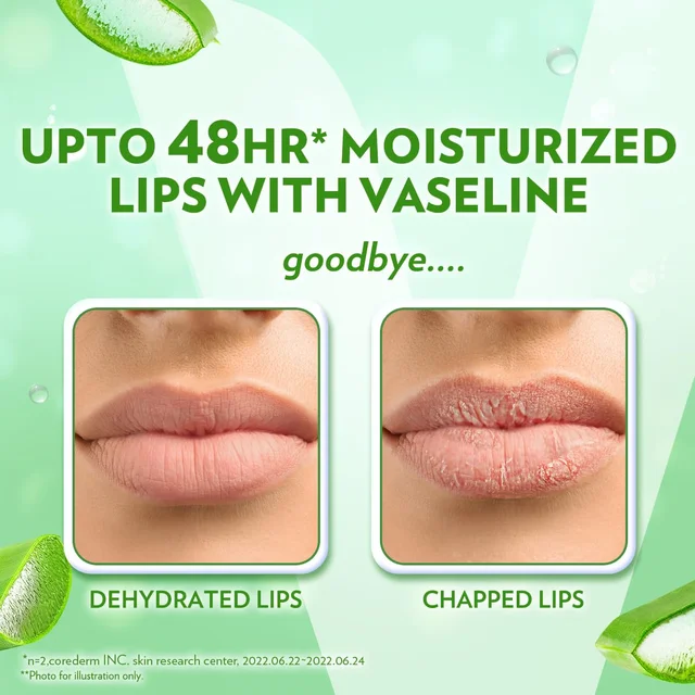 Vaseline Lip Care Aloe Vera Lip Balm Stick 4.8g | Up to 48Hr Moisturization | With Aloe Extract & Petroleum Jelly | Made in South Korea