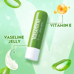 Vaseline Lip Care Aloe Vera Lip Balm Stick 4.8g | Up to 48Hr Moisturization | With Aloe Extract & Petroleum Jelly | Made in South Korea
