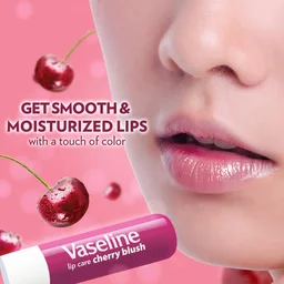 Vaseline Lip Care Cherry Blush Tinted Lip Balm Stick 4.8g | Up to 48Hr Moisturization | With Petroleum Jelly & Vitamin E | Made in South Korea