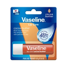 Vaseline Lip Care Cocoa Butter Lip Balm Stick 4.8g | Up to 48Hr Moisturization | With Cocoa & Shea Butter | Made in South Korea | Daily Lip Care for Soft, Smooth Lips