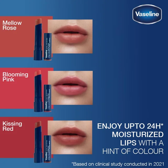 Vaseline Lip Care 3g Colour+Care Mellow Rose Tinted Lip Balm Stick with Manuka Honey | Up to 24Hr* Moisturization | Soft, Smooth & Naturally Rosy-Looking Lips