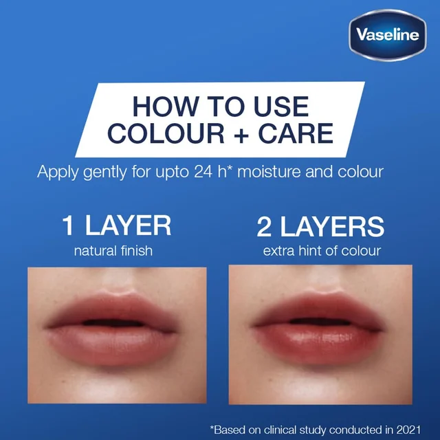 Vaseline Lip Care 3g Colour+Care Mellow Rose Tinted Lip Balm Stick with Manuka Honey | Up to 24Hr* Moisturization | Soft, Smooth & Naturally Rosy-Looking Lips