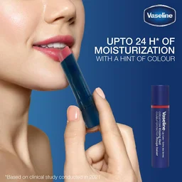 Vaseline Lip Care Colour+Care Kissing Red Tinted Lip Balm Stick 3g with Manuka Honey | Up to 24Hr* Moisturization | Soft, Smooth & Red-Tinted Lips
