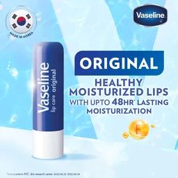 Vaseline Lip Care Original Lip Balm Stick 4.8g with Petroleum Jelly & Vitamin E | Up to 48Hr Moisturization | Helps Keep Lips Soft, Smooth & Hydrated