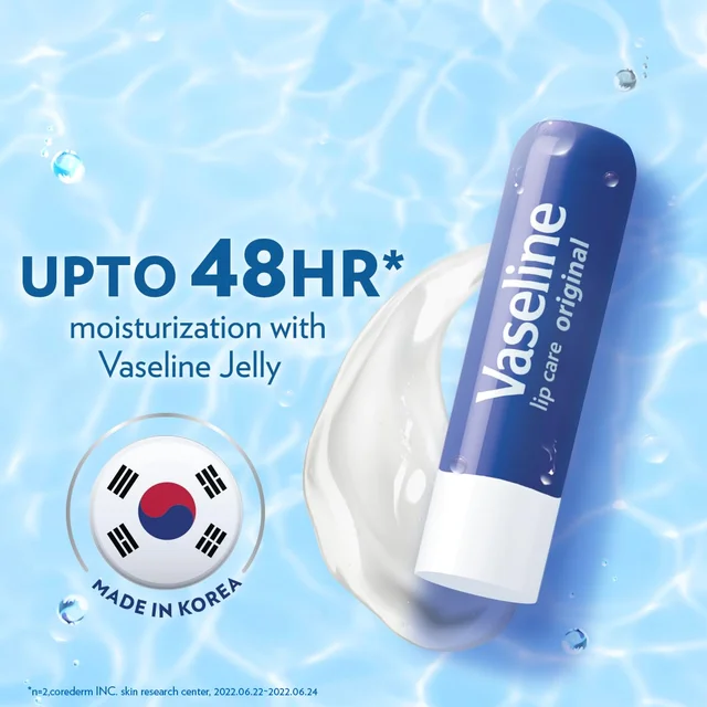 Vaseline Lip Care Original Lip Balm Stick 4.8g with Petroleum Jelly & Vitamin E | Up to 48Hr Moisturization | Helps Keep Lips Soft, Smooth & Hydrated
