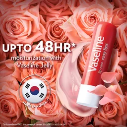 Vaseline Lip Care Rosy Lips Tinted Lip Balm Stick 4.8g | Up to 48Hr Moisturization | With Almond Oil & Rose Extract | Made in South Korea